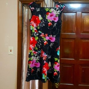 Black and Pink Floral Dress sz 6
